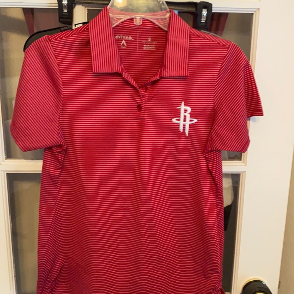 Houston Rockets SS Antigua Polo Red & White